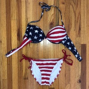 American flag two piece bikini bathing suit